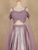 Lavender Floral Sequins Embroidered Metallic Crepe Lehenga