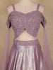 Lavender Floral Sequins Embroidered Metallic Crepe Lehenga