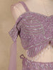 Lavender Floral Sequins Embroidered Metallic Crepe Lehenga