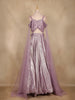 Lavender Floral Sequins Embroidered Metallic Crepe Lehenga