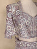 Lavender Floral Sequins Embroidered Net Lehenga Set with Overcoat