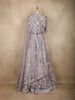 Lavender Floral Sequins Embroidered Net Lehenga Set with Overcoat