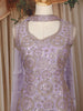 Lavender Floral Sequins Embroidered Organza Palazzo Suit