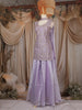 Lavender Floral Sequins Embroidered Organza Palazzo Suit