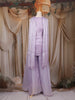 Lavender Floral Sequins Embroidered Organza Palazzo Suit