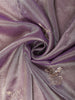 Lavender Floral Sequins Embroidered Pure Tissue Silk Saree with Designer Border