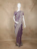 Lavender Floral Sequins Embroidered Pure Tissue Silk Saree with Designer Border