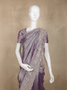 Lavender Floral Sequins Embroidered Pure Tissue Silk Saree with Designer Border