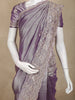 Lavender Floral Sequins Embroidered Pure Tissue Silk Saree with Designer Border