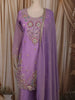 Lavender Floral Sequins and Beads Embroidered Design Tissue Organza Palazzo Suit with Dupatta