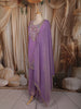 Lavender Floral Sequins and Beads Embroidered Design Tissue Organza Palazzo Suit with Dupatta