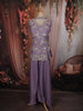 Lavender Floral Sequins and Beads Embroidered Design Tissue Silk Palazzo Suit with Choker Dupatta