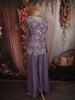 Lavender Floral Sequins and Beads Embroidered Design Tissue Silk Palazzo Suit with Choker Dupatta