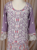 Lavender Floral Thread Embroidered Design Georgette Kids Palazzo Suit
