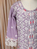 Lavender Floral Thread Embroidered Design Georgette Kids Palazzo Suit