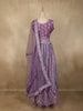 Lavender Floral Thread Embroidered Design Net Party Wear Lehenga With Net Dupatta
