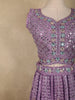 Lavender Floral Thread Embroidered Design Net Party Wear Lehenga With Net Dupatta