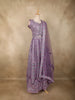 Lavender Floral Thread Embroidered Design Net Party Wear Lehenga With Net Dupatta