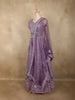 Lavender Floral Thread Embroidered Design Net Party Wear Lehenga With Net Dupatta