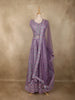Lavender Floral Thread Embroidered Design Net Party Wear Lehenga With Net Dupatta
