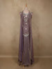 Lavender Floral Thread Embroidered Design Organza Lehenga with Dupatta