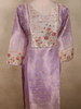 Lavender Floral Thread Embroidered Design Tissue Straight Cut Salwar Suit