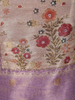 Lavender Floral Thread Embroidered Design Tissue Straight Cut Salwar Suit