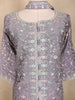 Lavender Floral Thread Embroidered Semi Silk Palazzo Suit with Dupatta