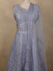 Lavender Floral Thread and Mirror Embroidered Design Net Gown with Dupatta
