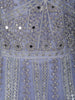 Lavender Floral Thread and Mirror Embroidered Design Net Gown with Dupatta