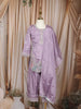 Lavender Floral Thread and Sequins Embroidered Design Tissue Silk Kids Palazzo Suit
