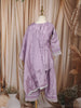 Lavender Floral Thread and Sequins Embroidered Design Tissue Silk Kids Palazzo Suit