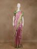 Lavender Floral Woven Banarasi Silk Saree With Zari Border