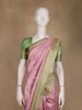 Lavender Floral Woven Banarasi Silk Saree With Zari Border