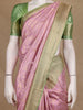 Lavender Floral Woven Banarasi Silk Saree With Zari Border