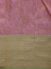 Lavender Floral Woven Banarasi Silk Saree With Zari Border