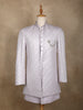 Lavender Floral Woven Design Jacquard Sherwani Suit with Brooch
