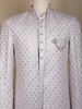 Lavender Floral Woven Design Jacquard Sherwani Suit with Brooch