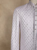 Lavender Floral Woven Design Jacquard Sherwani Suit with Brooch