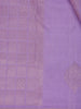 Lavender Geometric Checks And Leaf Motif Woven Pure Kanchipuram Silk Saree - Diadem