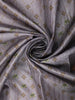 Lavender Grey Floral Printed Design Semi Tussar Fancy Saree with Floral Border