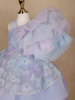 Lavender Layered Ruffle Design Net  Kids Gown with 3D Floral Work
