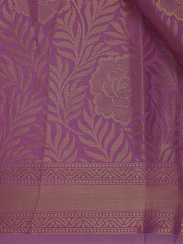 Lavender Leaf Motif Banarasi Silk Saree - Diadem