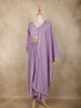 Lavender Mirror Work Embroidered Cotton Salwar Suit with Dupatta