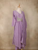Lavender Mirror Work Embroidered Cotton Salwar Suit with Dupatta