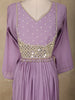 Lavender Mirror Work Embroidered Cotton Salwar Suit with Dupatta