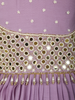 Lavender Mirror Work Embroidered Cotton Salwar Suit with Dupatta
