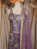 Lavender Mirror and Sequin Embroidered Design Georgette Palazzo Suit with Dupatta
