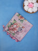 Lavender Pink Floral Digital Print Cotton Saree - Diadem