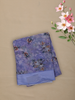 Lavender Purple Floral Printed Chiffon Saree with Self Woven Border